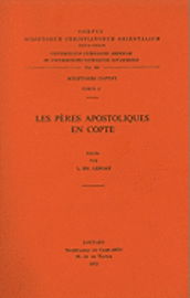 Cover for Claude Lefort · Les Peres Apostoliques en Copte. Copt. 17. (Corpus Scriptorum Christianorum Orientalium) (Paperback Book) (1952)