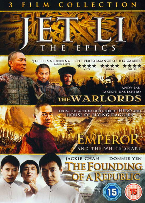 Jet Li - The Warlords / Emporer And The White Snake / The Founding Of A Republic - Peter Chan - Elokuva - Metrodome Entertainment - 5055002557699 - maanantai 24. syyskuuta 2012