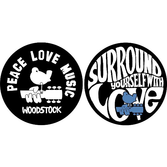 Woodstock Turntable Slipmat Set: Peace Love Music (Retail Pack) - Woodstock - Merchandise - ROCK OFF - 5055339778699 - 2. november 2017