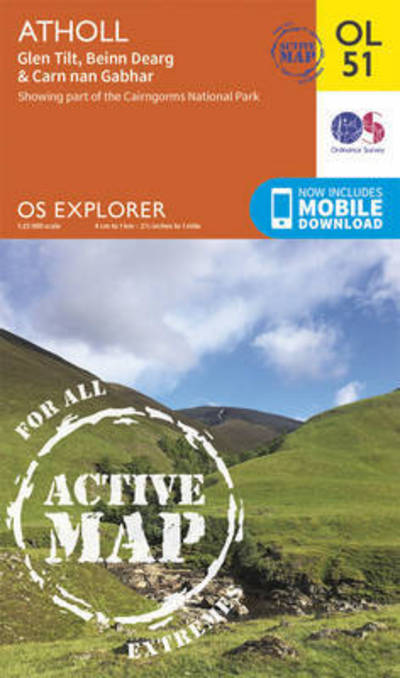 Cover for Ordnance Survey · Atholl, Glen Tilt, Beinn Dearg &amp; Carn nan Gabhar - OS Explorer Map Active (Map) [May 2015 edition] (2015)