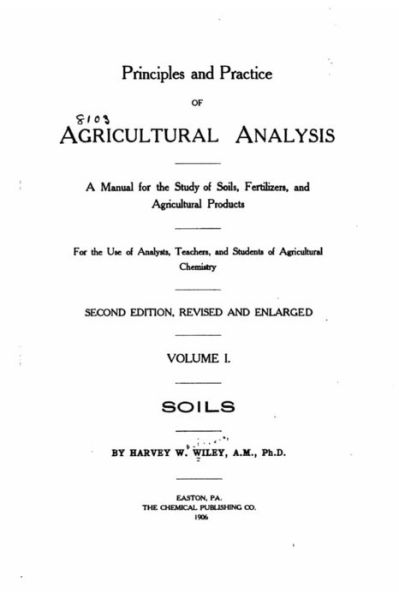 Cover for Harvey Washington Wiley · Principles and practice of agricultural analysis (Taschenbuch) (2016)