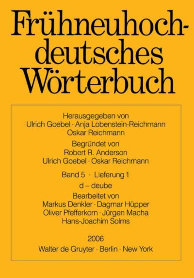 Cover for Frýýhneuhochdeutsches Wýýrterbuch: Band 5/Lieferung 1 (Paperback Book) (2006)