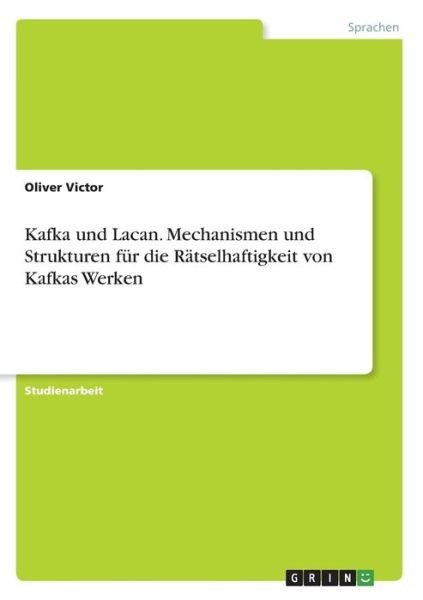 Cover for Victor · Kafka und Lacan. Mechanismen und (Book)