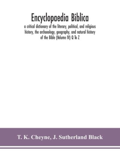 Cover for T K Cheyne · Encyclopaedia Biblica (Taschenbuch) (2020)