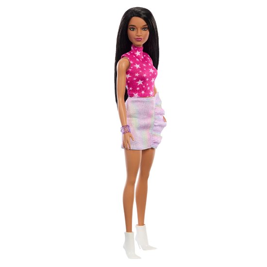Cover for Mattel · Mattel Barbie Doll - Fashionistas #215 Pink Star-print Top Black Straight Hair Doll (hrh13) (MERCH)