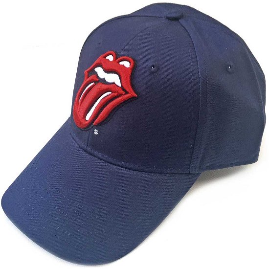 The Rolling Stones Unisex Baseball Cap: Classic Tongue (Navy Blue) - The Rolling Stones - Koopwaar - Bravado - 5056170621700 - 