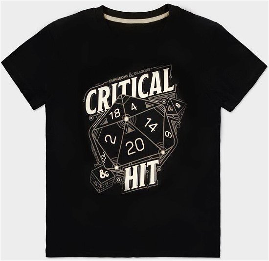 Critical Hit - Men'S T-Shirt - 2Xl Short Sleeved T-Shirts M Black - Dungeons & Dragons - Annen -  - 8718526343700 - 