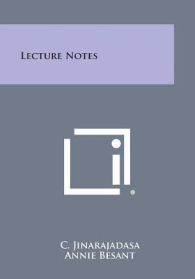 Cover for C Jinarajadasa · Lecture Notes (Pocketbok) (2013)