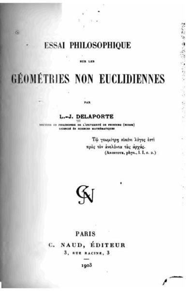 Cover for L J Delaporte · Essai philosophique sur les geometries non-euclidiennes (Paperback Bog) (2016)