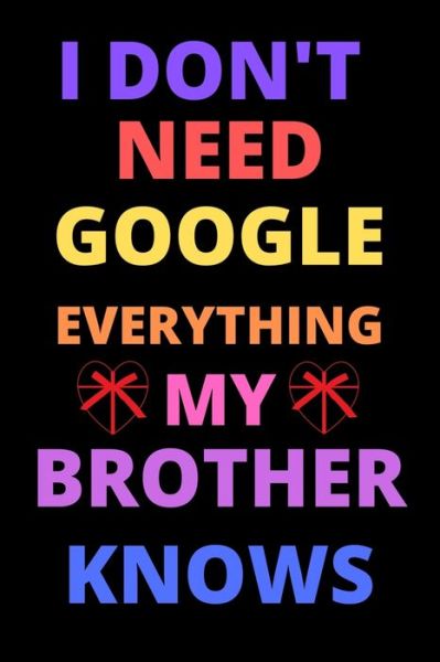 Cover for Shin Publishing House · I Don't Need Google Everything My Brother Knows (Paperback Book) (2020)