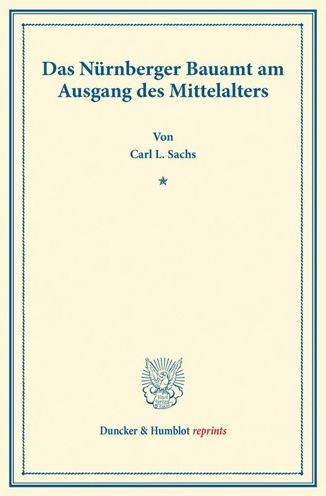 Cover for Sachs · Das Nürnberger Bauamt am Ausgang (Book) (2013)