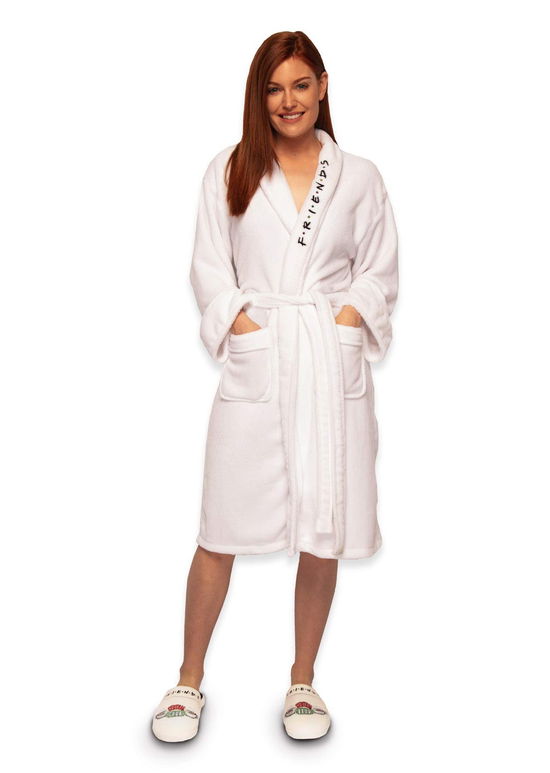 Cover for Groovy · Friends Central Perk Ladies Bathrobe Fleece Dressing Gown, White, One Size (MERCH)