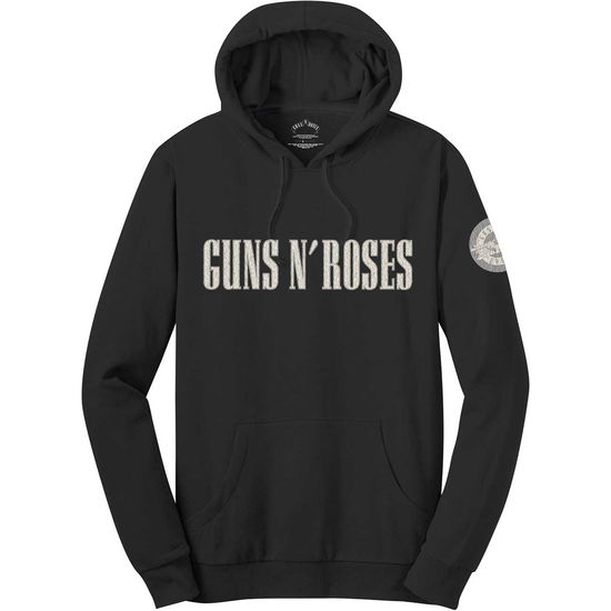 Guns N' Roses Unisex Pullover Hoodie: Logo & Bullet Circle (Applique Motifs) - Guns N' Roses - Mercancía - MERCHANDISE - 5056170666701 - 30 de diciembre de 2019