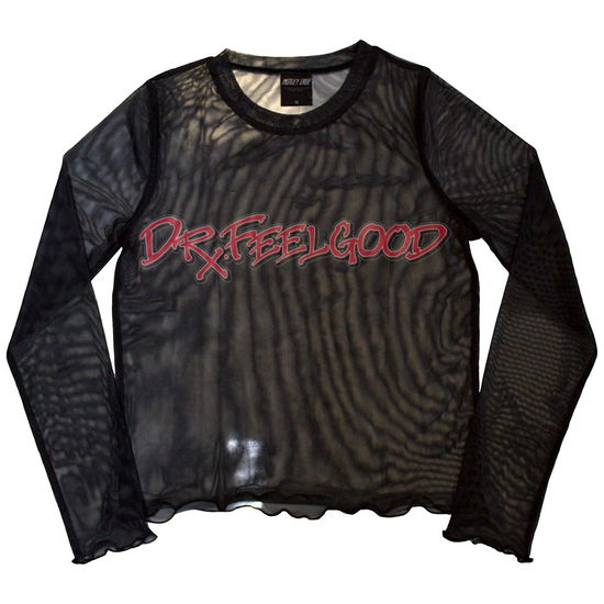 Motley Crue Ladies Crop Top: Feelgood Logo (Black) (Mesh) - Mötley Crüe - Produtos -  - 5056737292701 - 10 de outubro de 2024