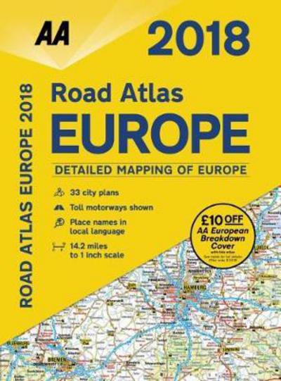 Cover for AA Publishing · AA Road Atlas Europe (Spiral Book) [18 Revised edition] (2017)