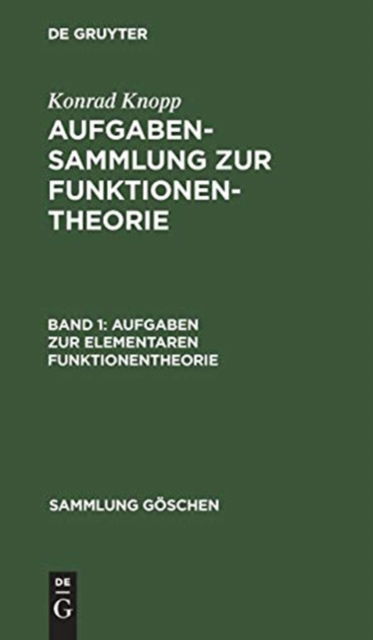 Cover for Konrad Knopp · Aufgaben Zur Elementaren Funktionentheorie (Book) (1965)