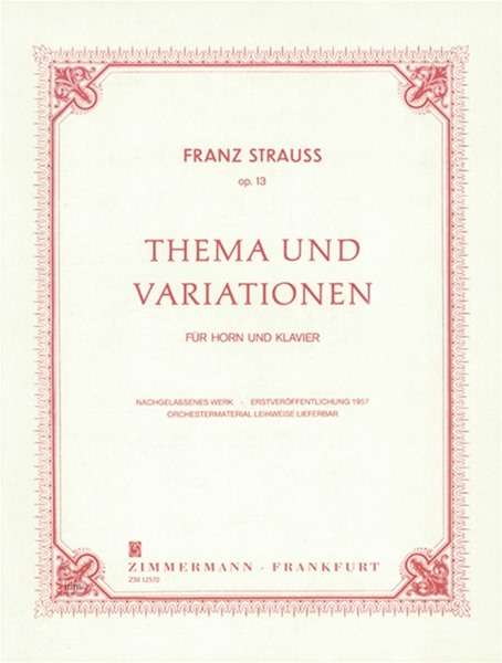 Thema und Variationen - Strauss - Books -  - 9790010125701 - 