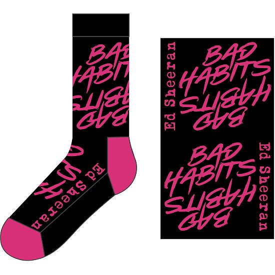 Cover for Ed Sheeran · Ed Sheeran Unisex Ankle Socks: Bad Habits (UK Size 7 - 11) (Bekleidung) [size M] [Black - Unisex edition]