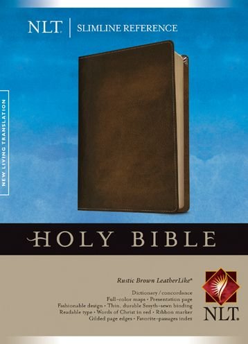 Cover for Tyndale House Publishers · NLT Slimline Reference Bible, Rustic Brown (Læderbog) [Brown Imitation] (2015)