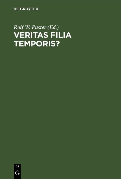 Cover for Veritas filia temporis? (Bok) (1995)