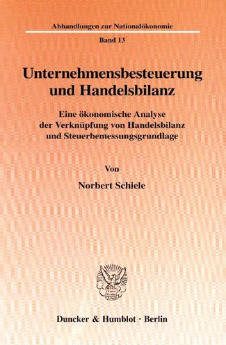 Cover for Schiele · Unternehmensbesteuerung und Han (Book) (2000)