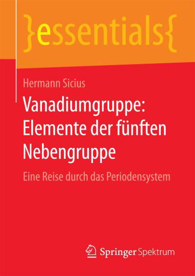 Cover for Sicius · Vanadiumgruppe: Elemente der fün (Book) (2016)