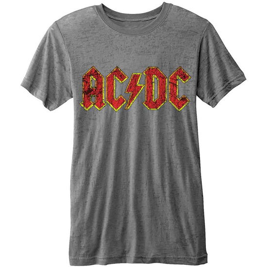 AC/DC Unisex T-Shirt: Classic Logo (Burnout) - AC/DC - Produtos -  - 5055979929703 - 