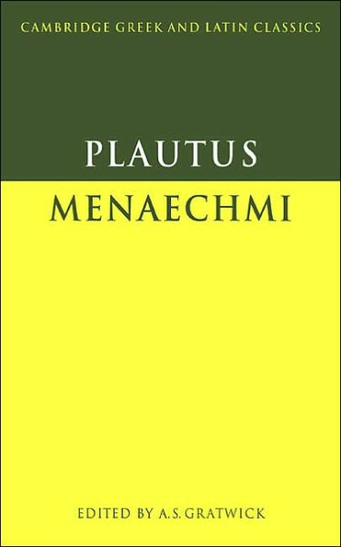 Cover for Plautus · Plautus: Menaechmi - Cambridge Greek and Latin Classics (Taschenbuch) (1993)