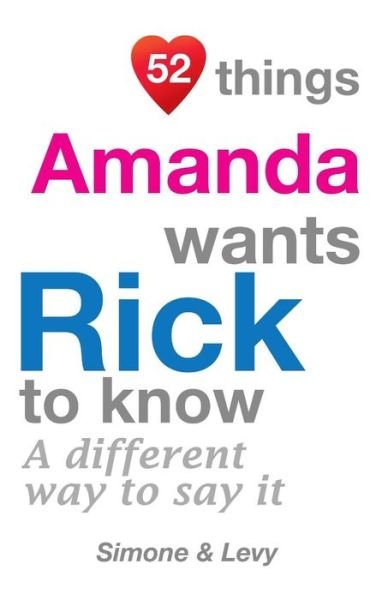 52 Things Amanda Wants Rick to Know: a Different Way to Say It - J L Leyva - Bøger - Createspace - 9781511633703 - 31. oktober 2014