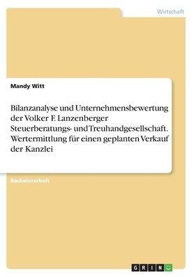 Cover for Witt · Bilanzanalyse und Unternehmensbewe (Book)