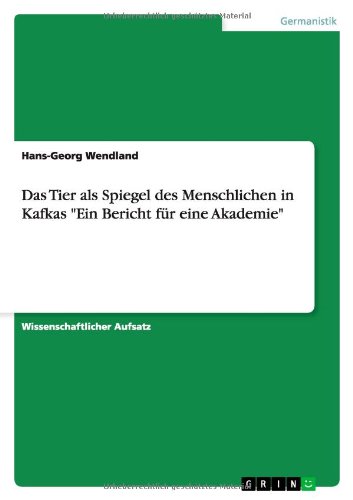 Cover for Wendland · Das Tier als Spiegel des Mensc (Book) [German edition] (2011)