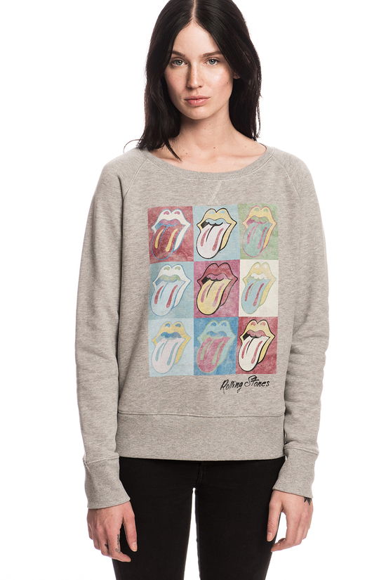 Cover for The Rolling Stones · The Rolling Stones - Multicoloured Tongue (grey - Large) [girlie Sweatshirts] ((T-Shirt)) (Toys) [size L] (2016)