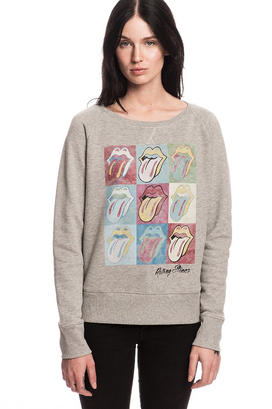 Cover for The Rolling Stones · The Rolling Stones - Multicoloured Tongue (grey - Large) [girlie Sweatshirts] ((T-Shirt)) (Spielzeug) [size L] (2016)