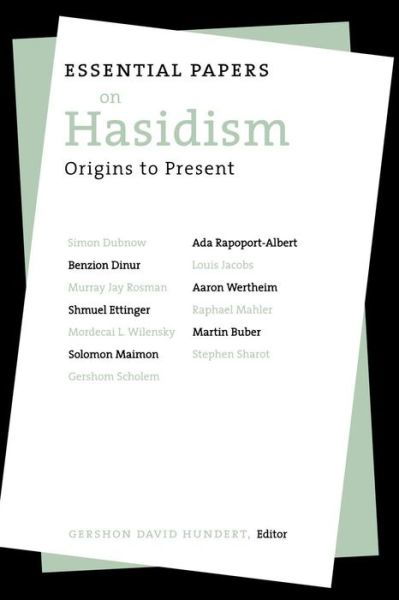 Cover for Gershon David Hundert · Essential Papers on Hasidism - Essential Papers on Jewish Studies (Paperback Book) (1991)