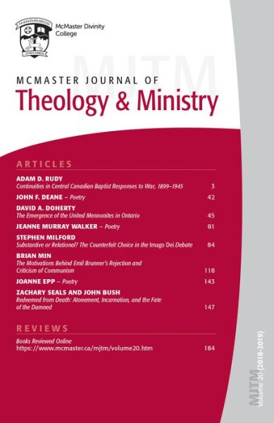 Cover for David J. Fuller · McMaster Journal of Theology and Ministry: Volume 20, 2018-2019 - McMaster Journal of Theology and Ministry (Paperback Book) (2020)
