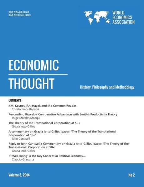 Cover for Wea · Economic Thought, Vol 3, No 2, 2014 (Paperback Bog) (2015)