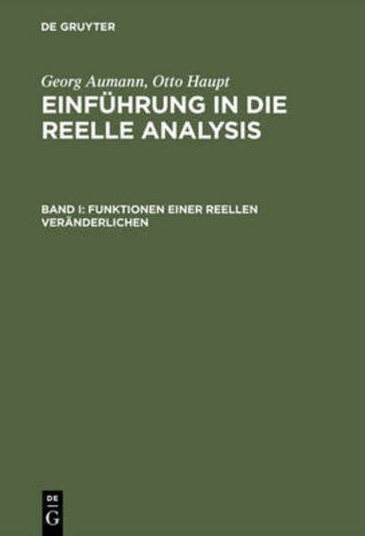 Einführung in die reelle.1 - Aumann - Books -  - 9783110019704 - March 1, 1974