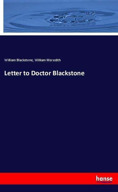 Cover for Blackstone · Letter to Doctor Blackstone (Bok)