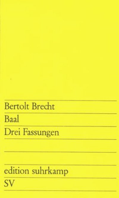 Cover for Bertolt Brecht · Edit.Suhrk.0170 Brecht.Baal (Book)