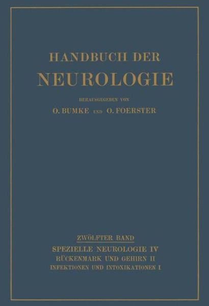 Cover for E. Gamper · Infektionen und Intoxikationen: Erster Teil - Handbuch der Neurologie (Paperback Book) (1935)