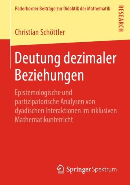 Cover for Christian Schoettler · Deutung dezimaler Beziehungen (Book) [1. Aufl. 2019 edition] (2019)