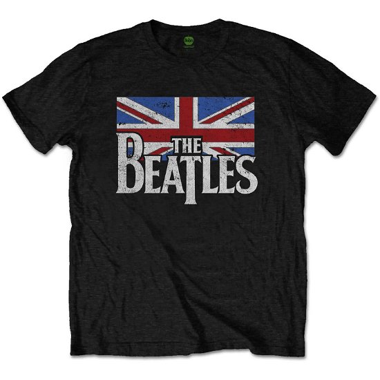 Cover for The Beatles · The Beatles Kids T-Shirt: Drop T Logo &amp; Vintage Flag (11-12 Years) (T-shirt) [size 11-12yrs]