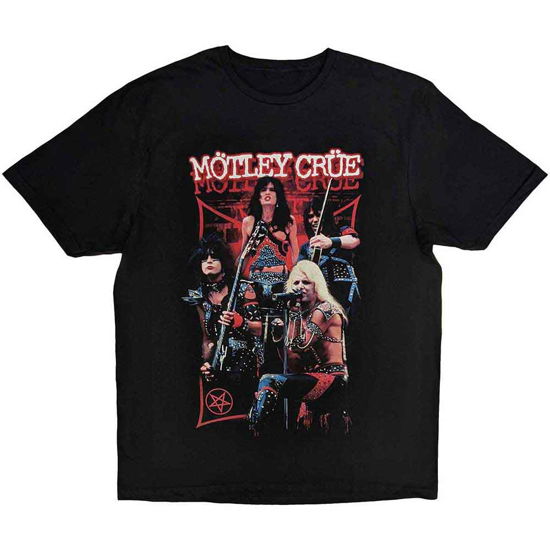 Motley Crue Unisex T-Shirt: Live Montage Red - Mötley Crüe - Merchandise -  - 5056561086705 - 