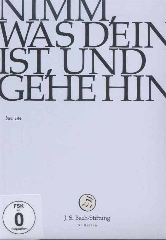 Cover for J.S. Bach-Stiftung / Lutz,Rudolf · Nimm,was Dein Ist, Und Gehe (DVD) (2014)