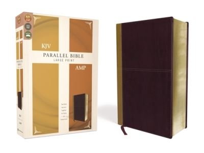 Cover for Zondervan · KJV, Amplified, Parallel Bible, Large Print, Leathersoft, Tan / Burgundy, Red Letter Edition (Bog) (2018)