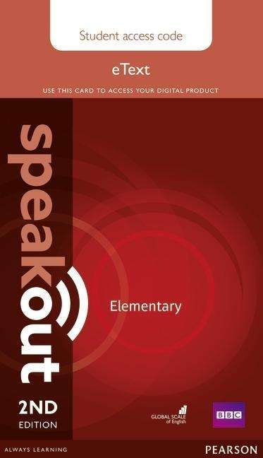 Cover for Frances Eales · Speakout Elementary 2nd Edition eText Access Card - speakout (N/A) (2016)
