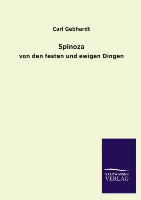 Cover for Carl Gebhardt · Spinoza (Paperback Book) [German edition] (2013)