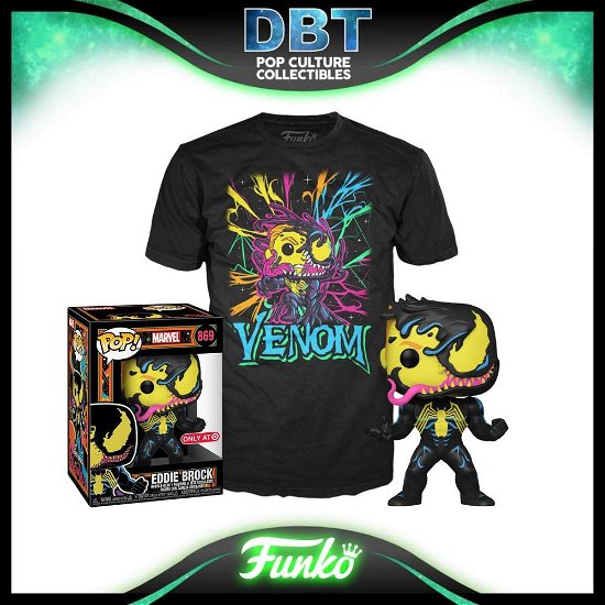 Funko Venom Eddie Brock Blacklight Pop and Tee - Funko Pop! - Merchandise - FUNKO UK LTD - 0889698562706 - November 19, 2021