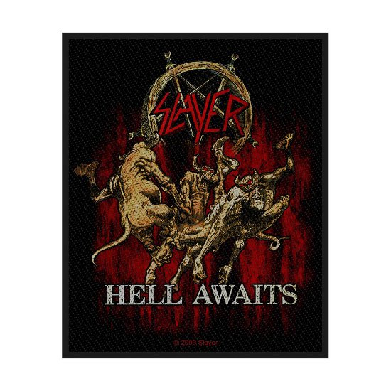 Slayer Standard Woven Patch: Hell Awaits - Slayer - Produtos - PHD - 5055339713706 - 19 de agosto de 2019