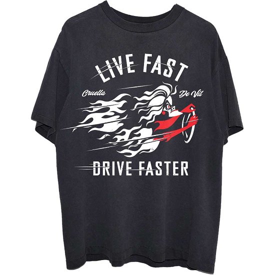 101 Dalmatians Unisex T-Shirt: Cruella Live Faster - 101 Dalmatians - Koopwaar -  - 5056561047706 - 